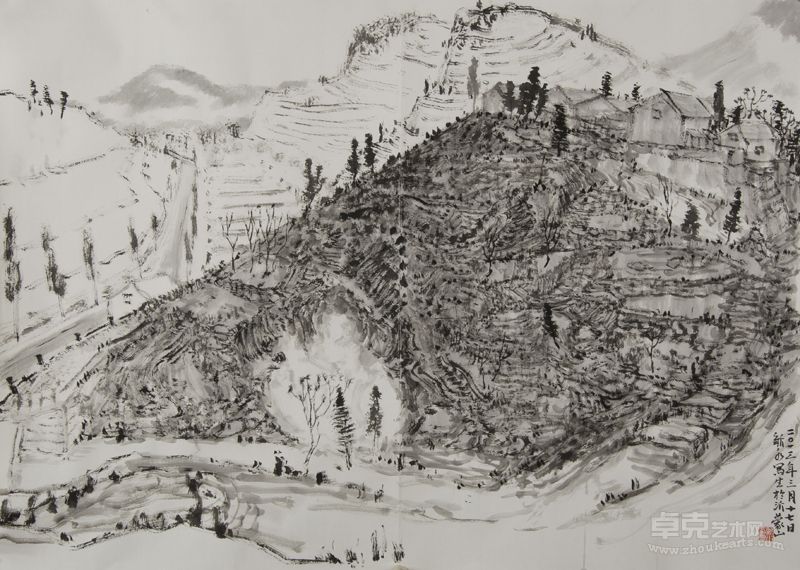 国画 沂蒙山写生系列四 束新水 60×83cm 2013 纸本