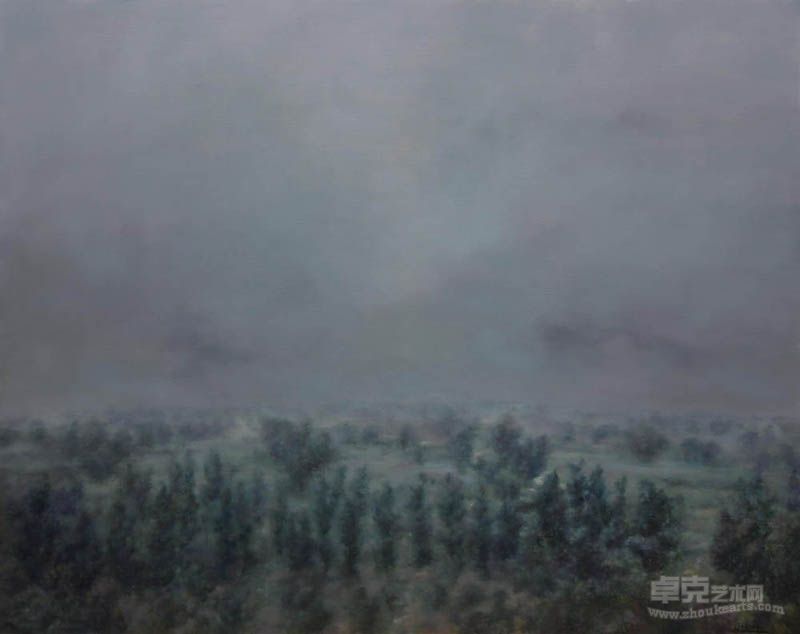 雨前我的温榆河的堤岸3 100x80cm
