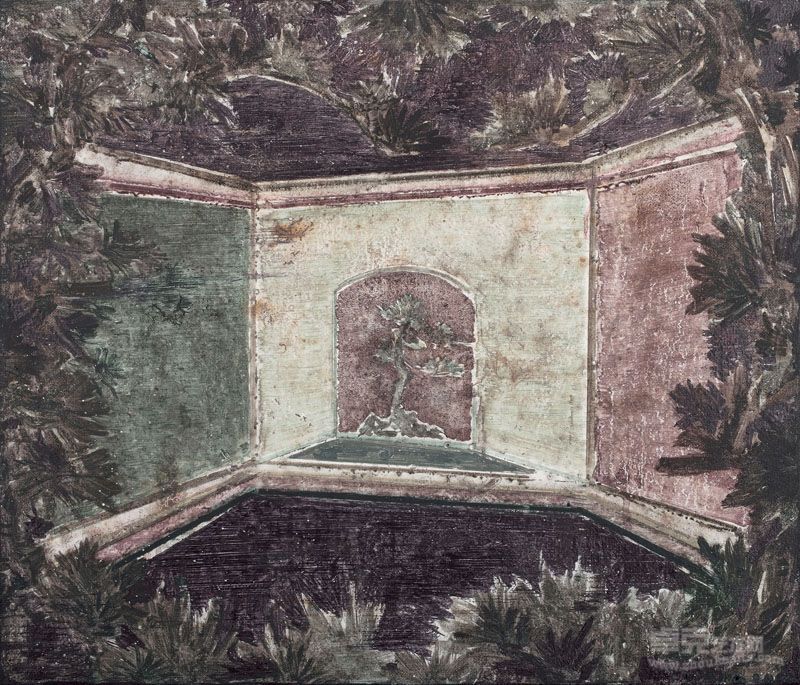 过风亭  46X54cm  布面丙烯，油彩及其它 2012