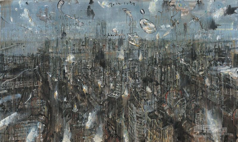 《夜晚降临，夜晚将拥有你的日子》赵峥嵘 150x250cm 2012年