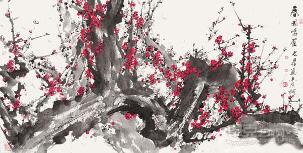 《春风》 荣宏君画 于志学题 136*68cm