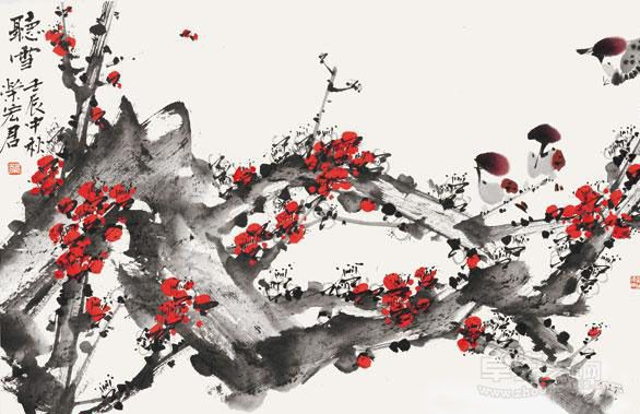 《春风岁岁入画图》 荣宏君 68*68cm