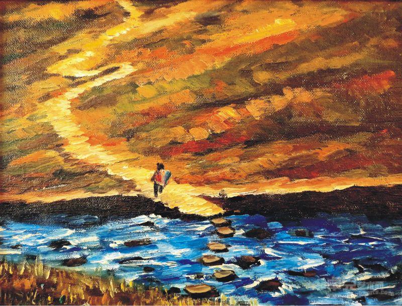 张志强作品2 布面油画 50x50cm