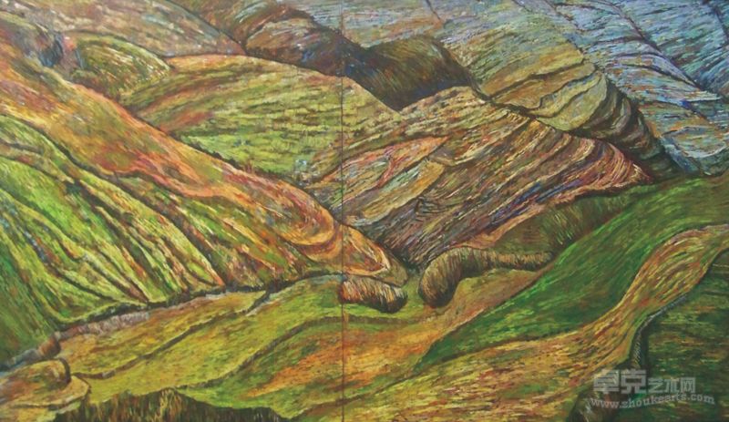 《哀牢魂系列之一》布面二联油画 2011年 彭家明