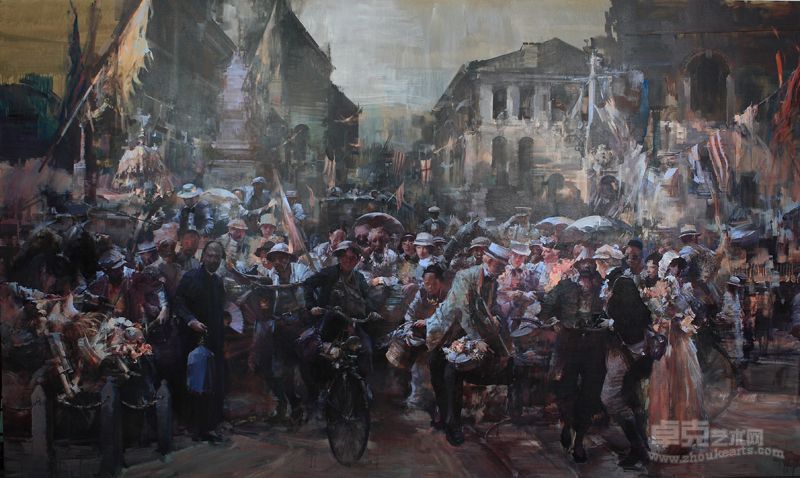 《爱因斯坦在上海》俞晓夫 2012 210cmx350cm
