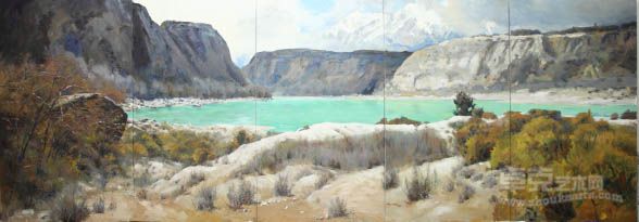 雄鹰翱翔的地方—西藏印象 180x500cm 2011—2012