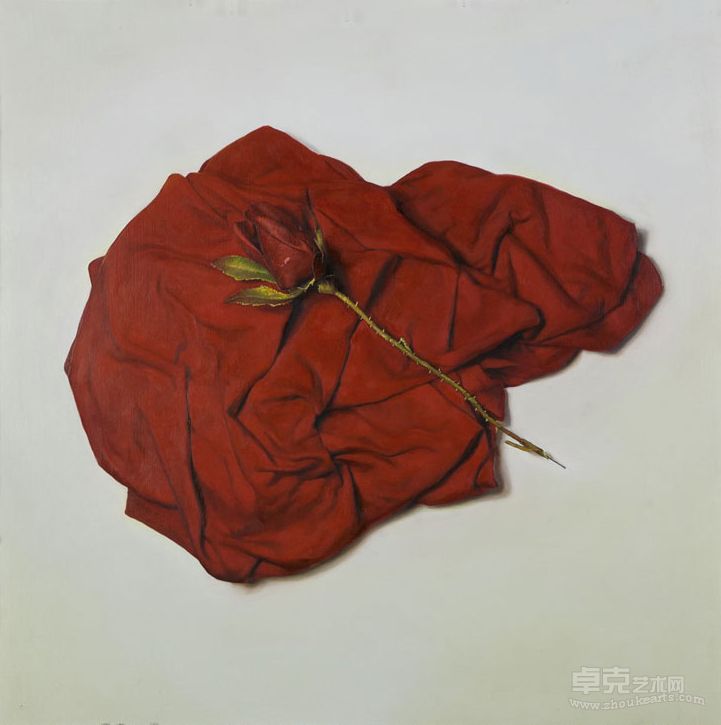 假花系列2 油彩 画布，手工水晶画框 60x60cm 2012