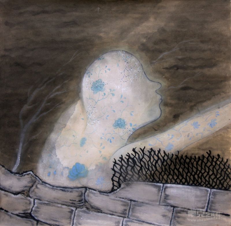 《迭失》 70x70cm 纸本水墨  2010  崔雪涛作