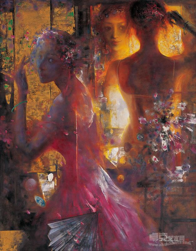 桃花开了(2006年190cm×150cm)