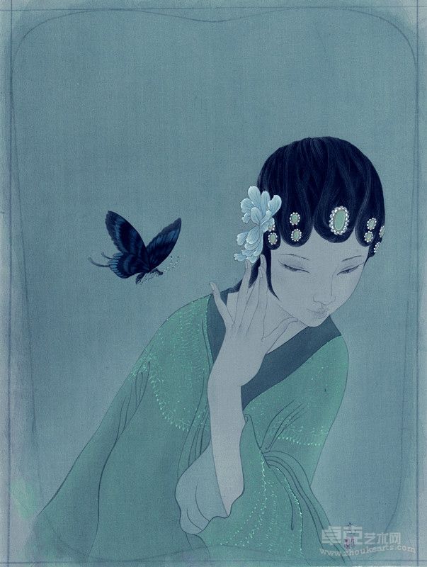 《蝶恋花3》45x33cm 绢本设色 高凯 2013