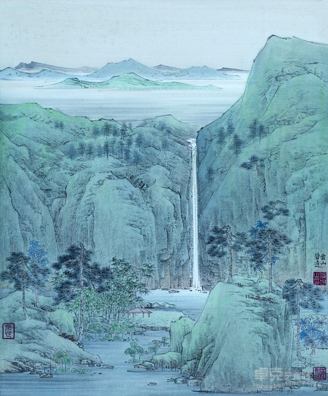 《云山碧透》纸本设色38×45cm2013 浦均