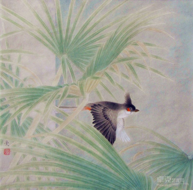 红耳鹎二 38X38 许曼克