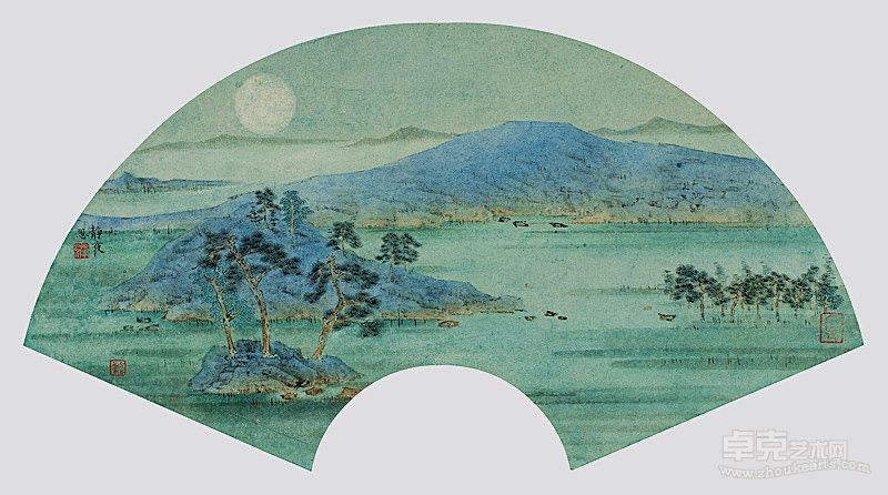 《静夜思》纸本设色 28×50cm 2013 浦均