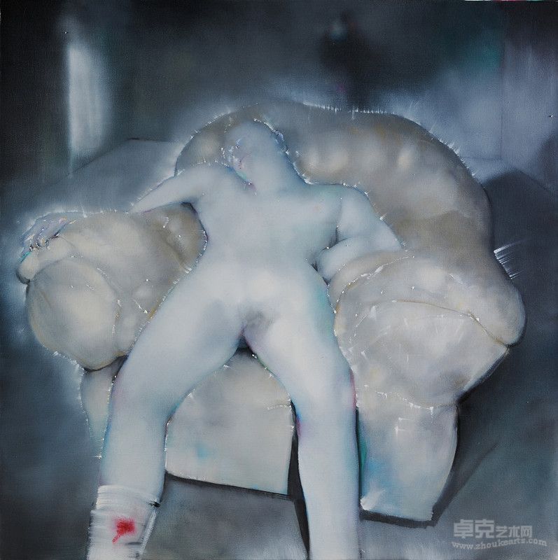 沙发上的男子2011  120x120cm