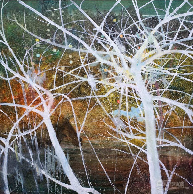 耿德法 一起飞翔100X100cm 布面油画 2011年