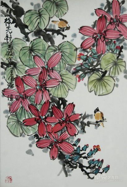 《一支花艳已破墙》 温伟