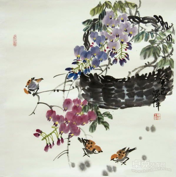 《鸟与花篮》 温伟