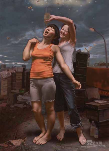 《养蜂人》(污染的生活之3)，布面油彩，180厘米~130厘米，马精虎,2012
