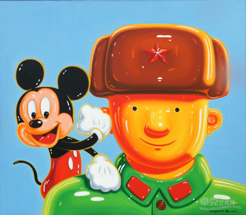 英雄与米老鼠 沈敬东140x160cm+2010年.