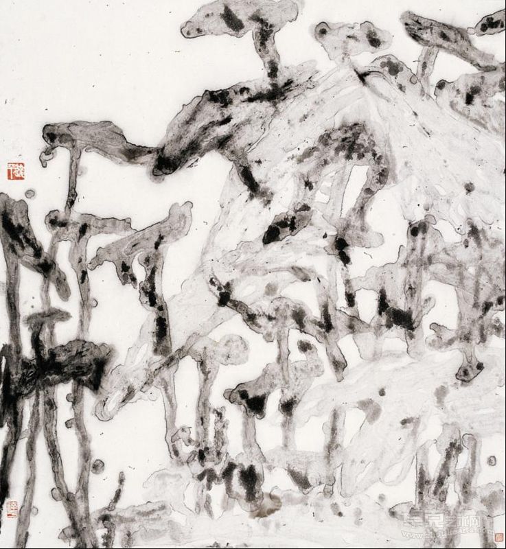 邓达平  晨露  水墨纸本  97cm×90cm  2011年