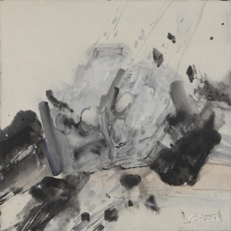 管怀宾《悬园》系列6 2012年 纸本水墨、丙烯 69cm×69cm