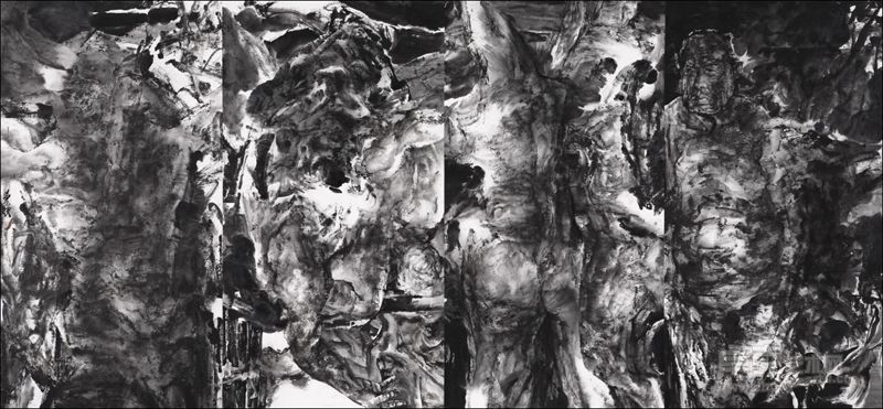 黄骏 最后的风景 墨笔纸本 180cm×384cm 2011年
