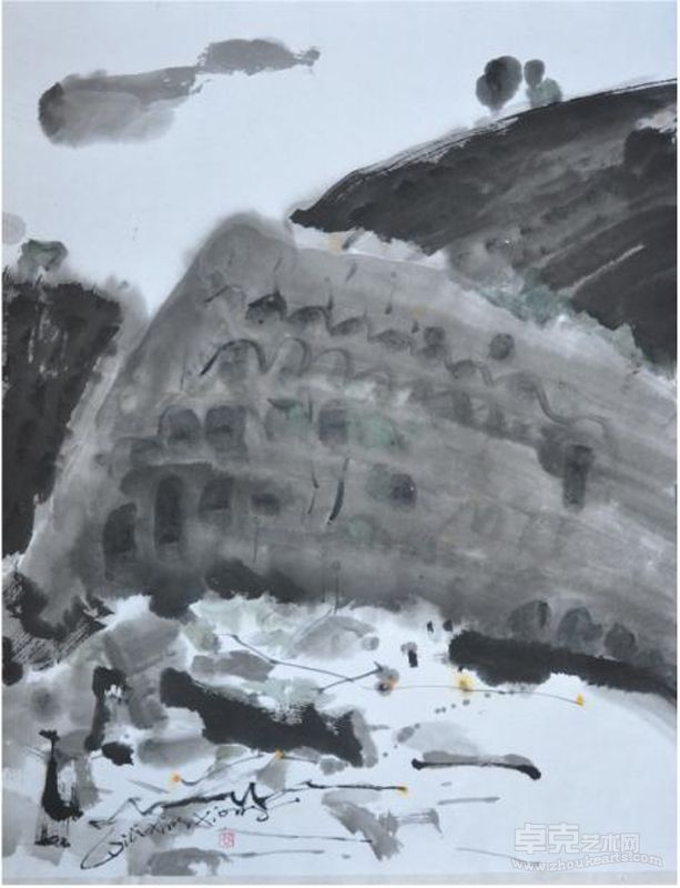 邱兴雄 水中天系列11 墨笔纸本 68cm×53cm