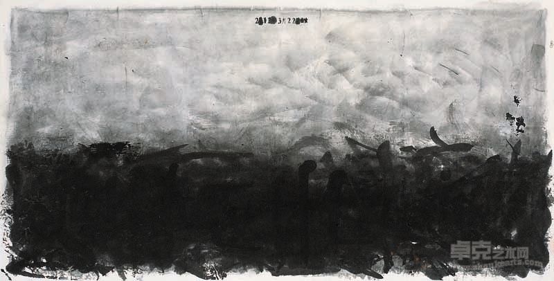 谢海 沉醉西湖 墨笔纸本 34cm×70cm 2012年