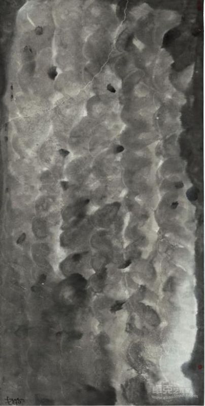 袁进华 气象系列5 墨笔纸本 136cm×68cm 2011