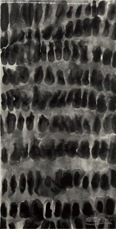 袁进华 气象系列11 墨笔纸本 136cm×68cm 2011