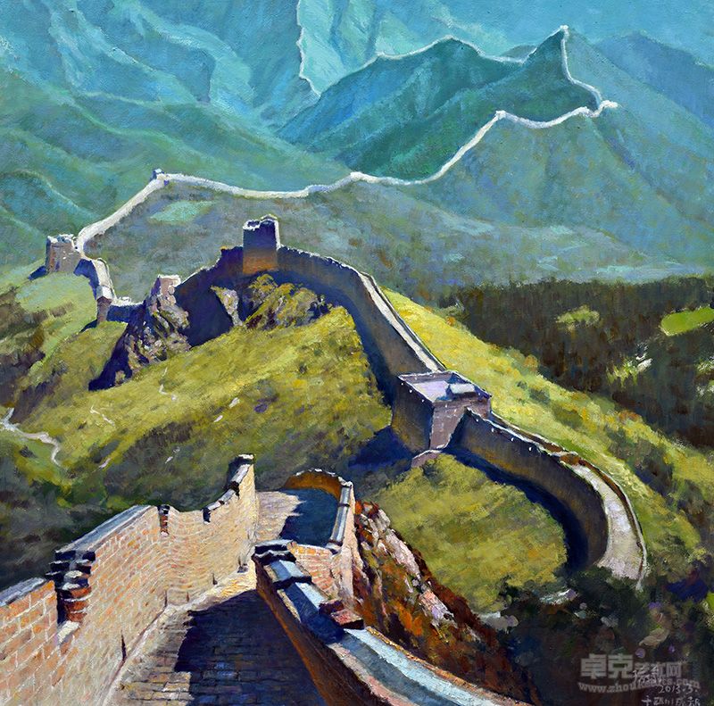 日照山川（110cmx110cm）油画