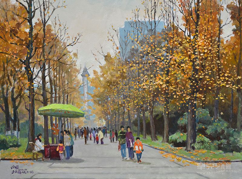 公园之秋（80cmx60cm）油画