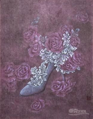 玫瑰花·鞋 李丹 35x27cm