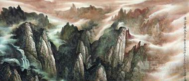 黄山云横起 周春晓 137x69cm