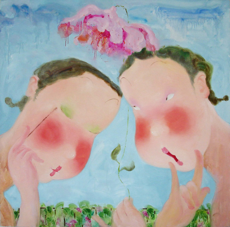 纪晓峰 春愁-2 _ 57cm×57cm 纸本绢版  2011