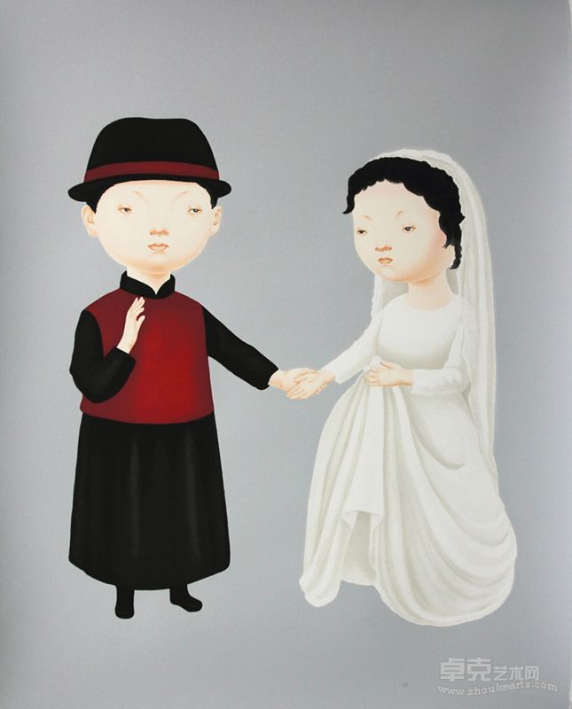 林海容 执子之手57cm×75cm 纸本绢版 2012