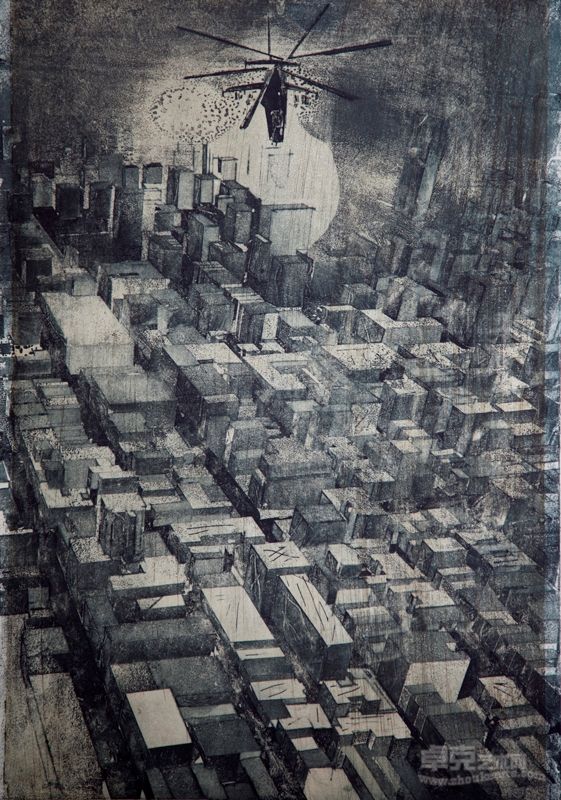 刘小波 城市六 40cm×60cm  铜板 2008年