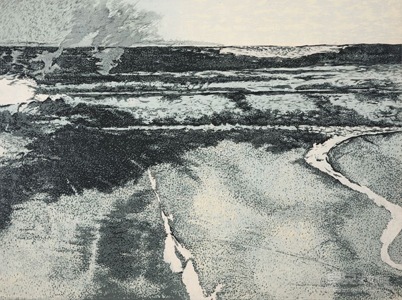 刘彤彬 正月初七   60cm×80cm 套色木刻 2008