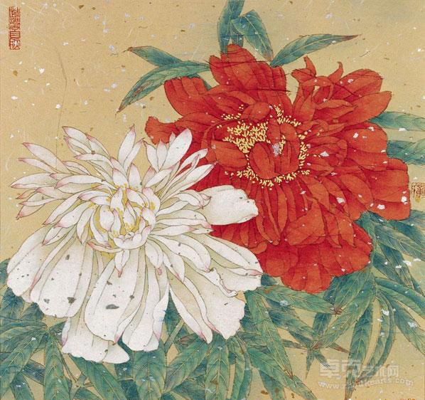 芍药花 董竟成 40x40cm