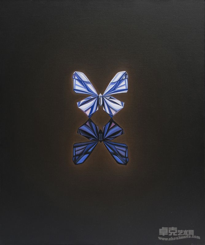郭剑-双蝴蝶-布面油画，60x50cm，2012