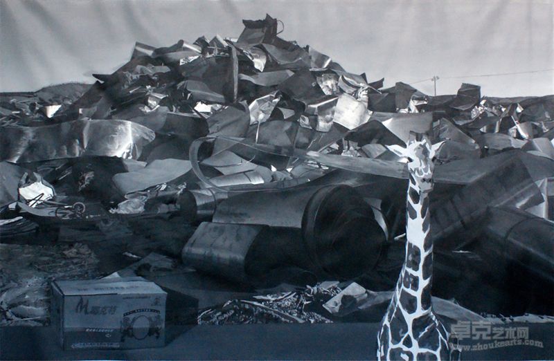 阿里.卡-工业长劲鹿-150×230cm-布面油画
