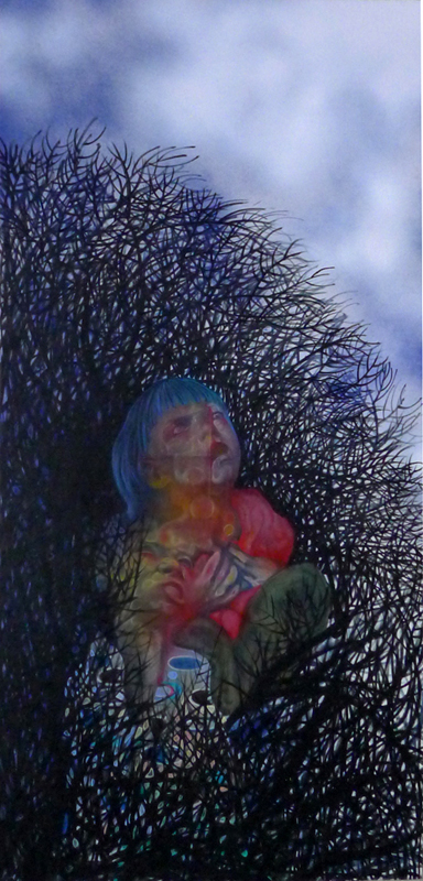 黄刚勇-黑暗母亲之六-86X180cm-布面油画