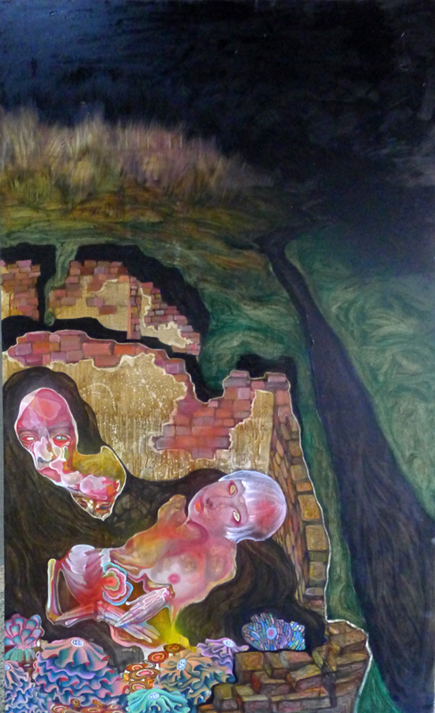 黄刚勇-黑暗母亲之一-120X200cm-布面油画