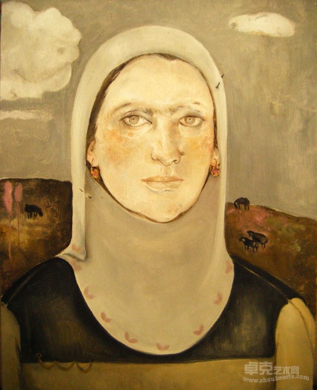 焦璐萍- 阿米娜汗-100X80cm-布面油画