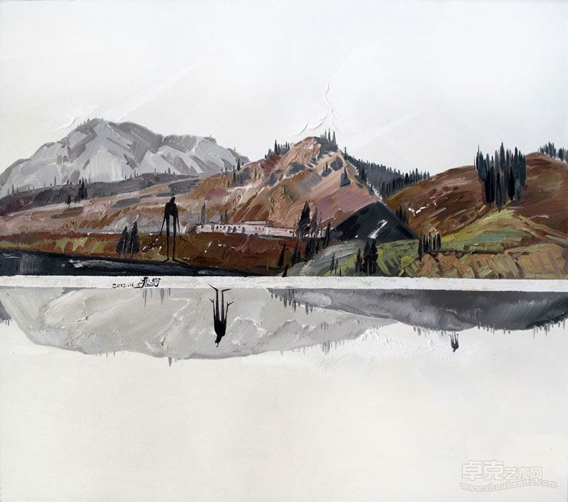莫少龙-2012.11.15 进入南山  以为昆仑- 100×120cm-布面油画