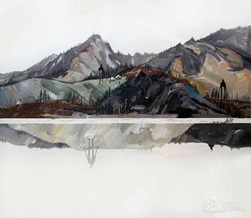 莫少龙-2012.12.15 进入南山  以为昆仑- 100×120cm-布面油画