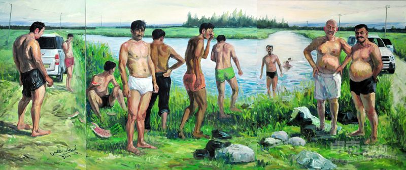 魏巍-畅快淋漓- 180×420cm-布面油画