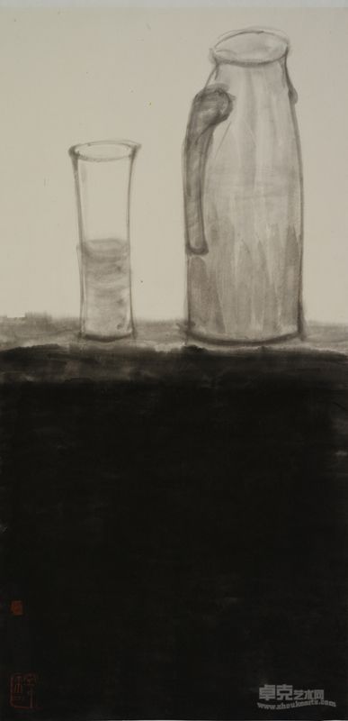 谢海 白夜生存 水墨纸本 68cm×34cm 2013年