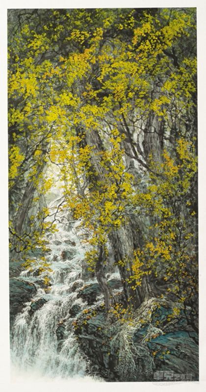 陈春勇 山水 137X69cm 镜片