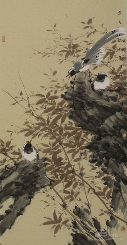 师行坤 花鸟 137X69cm 软片